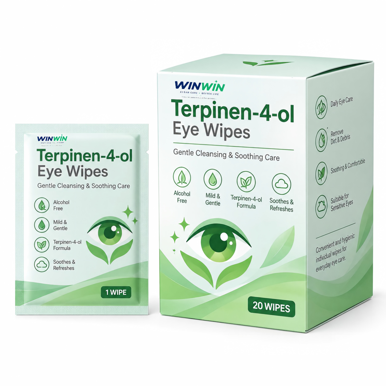 Private Label Individually Wrapped Terpinen-4-ol Eyelid Cleansing Wipes