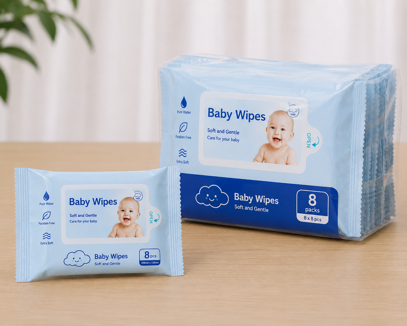 Baby Wipes Bulk - 8 Count