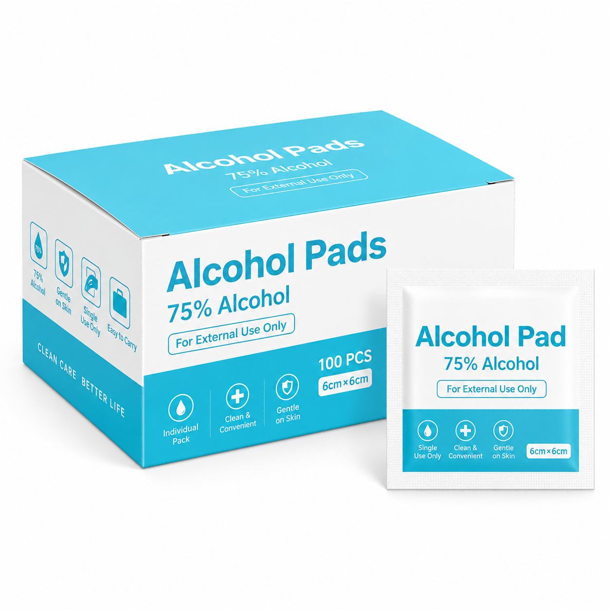 Alcohol Prep Pads - 100 pieces per box