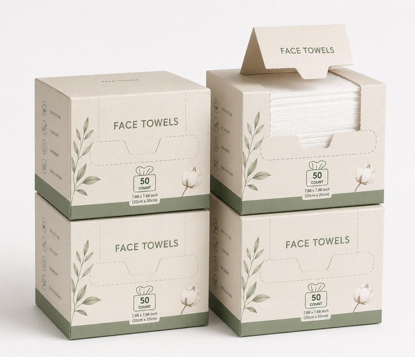 Disposable Towels for Face - 100% Biodegradable Material