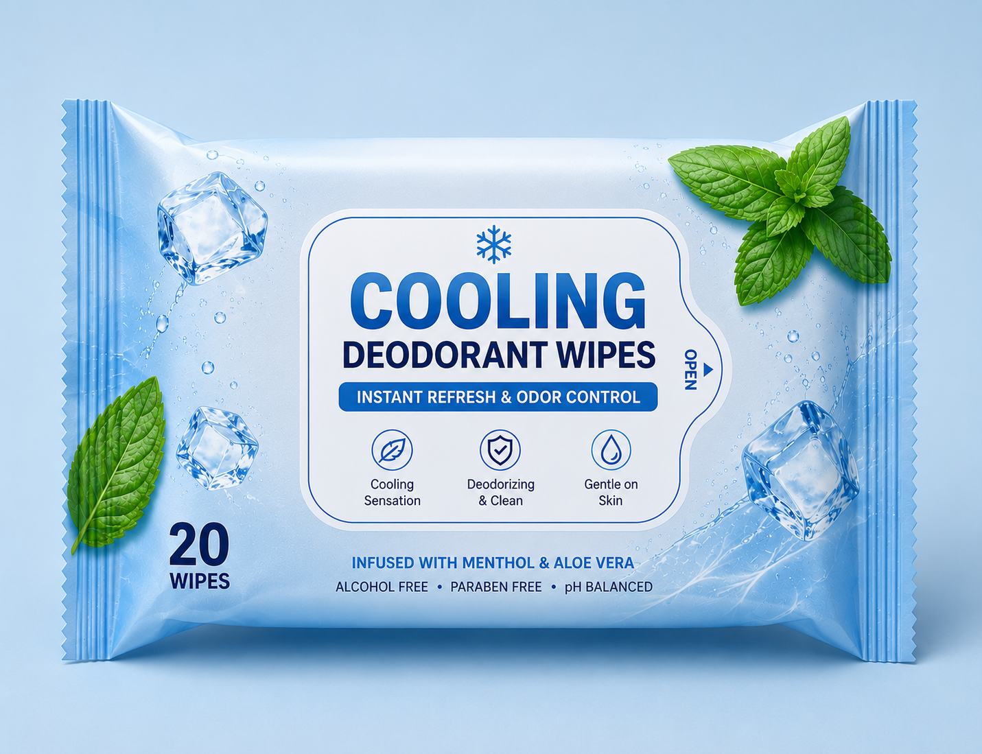 Cooling and Deodorant Wipes